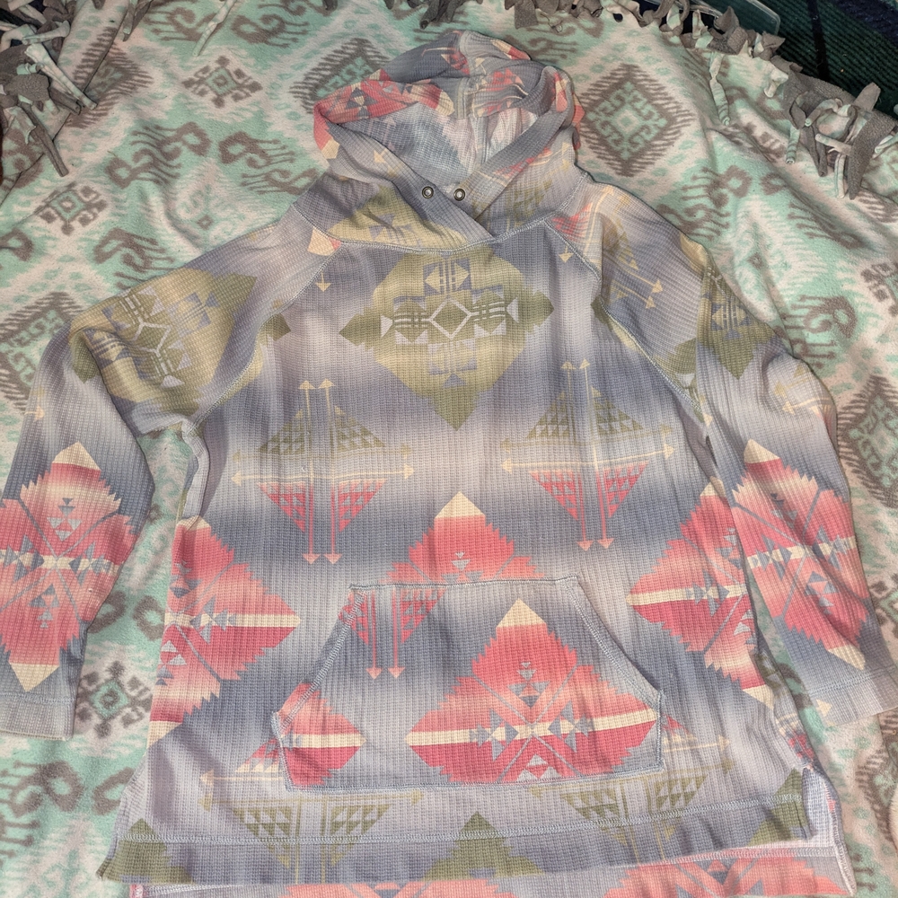 Tribal Print Hooded Sweatshirt